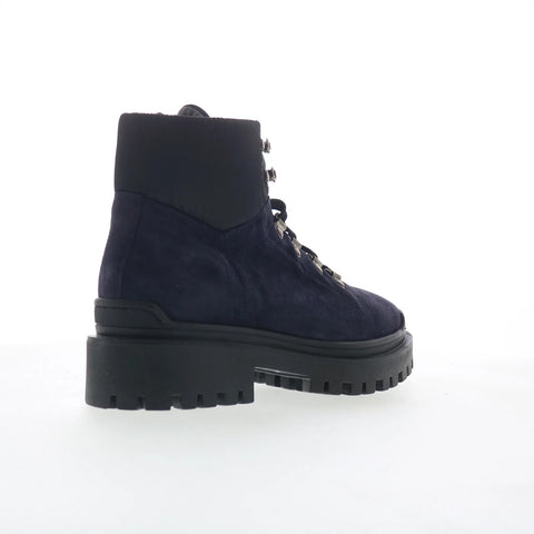 Aquatalia Cynthia L533973 Womens Blue Suede Lace Up Casual Dress Boots