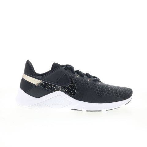 Nike Legend Essential 2 Womens Black Canvas Athletic Cross Training Shoes