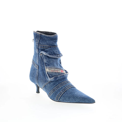 Diesel D-Venus Pocket LB Womens Blue Canvas Slip On Ankle & Booties Boots