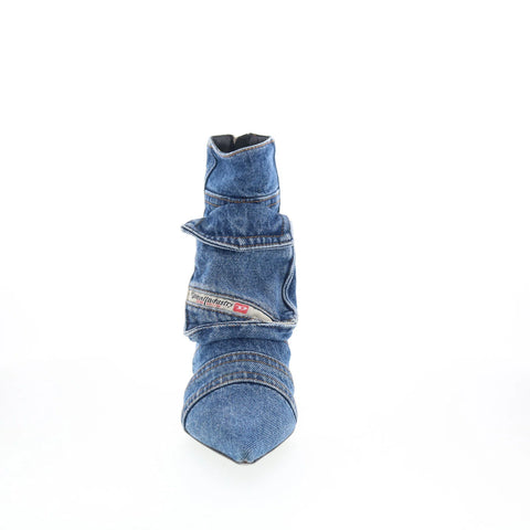 Diesel D-Venus Pocket LB Womens Blue Canvas Slip On Ankle & Booties Boots