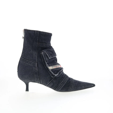 Diesel D-Venus Pocket LB Womens Black Canvas Slip On Ankle & Booties Boots