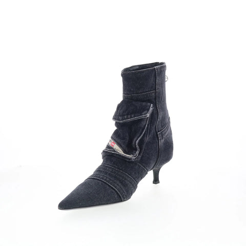 Diesel D-Venus Pocket LB Womens Black Canvas Slip On Ankle & Booties Boots