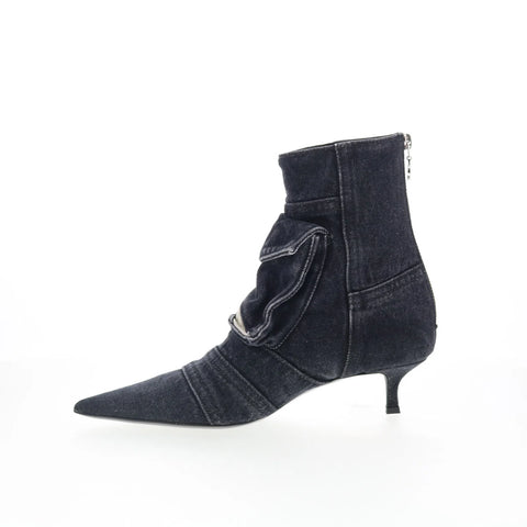 Diesel D-Venus Pocket LB Womens Black Canvas Slip On Ankle & Booties Boots