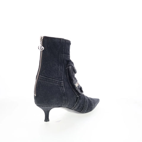 Diesel D-Venus Pocket LB Womens Black Canvas Slip On Ankle & Booties Boots