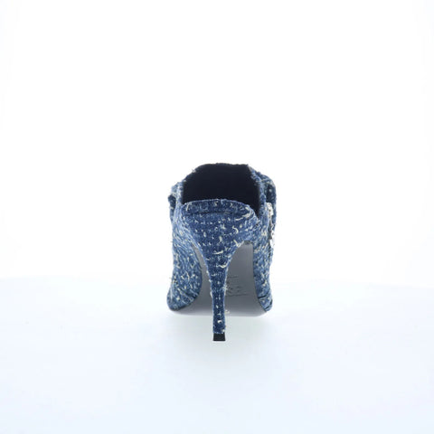 Diesel D-Venus Pocket Ml Womens Blue Canvas Lace Up Mules Heels Shoes