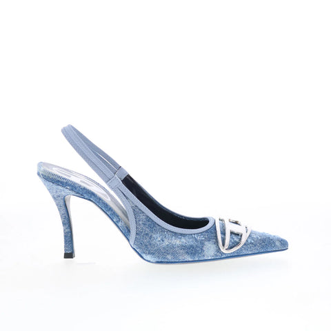 Diesel D-Venus SB Y02985-PS288-T6348 Womens Blue Slingback Heels Shoes