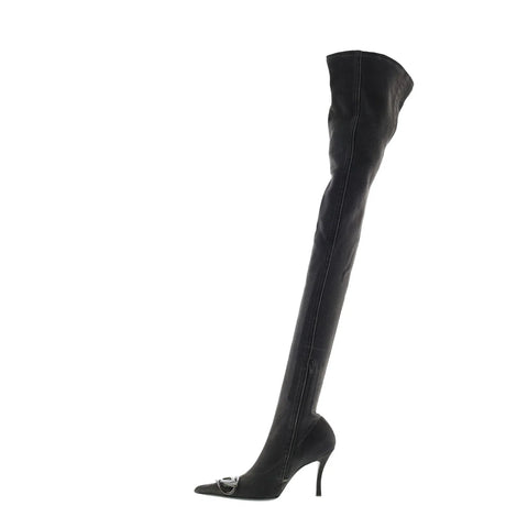 Diesel D-Venus TBT D Womens Black Canvas Zipper Over The Knee Boots