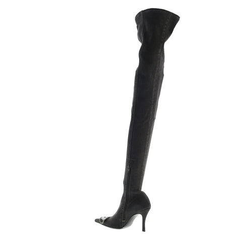 Diesel D-Venus TBT D Womens Black Canvas Zipper Over The Knee Boots