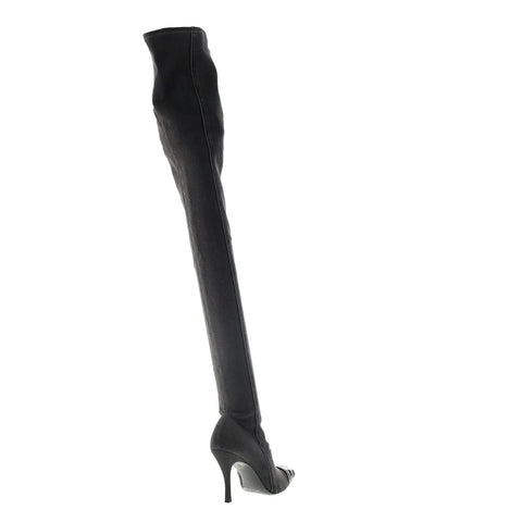 Diesel D-Venus TBT D Womens Black Canvas Zipper Over The Knee Boots