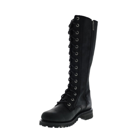 Harley-Davidson Lornell 14" Lace D84685 Womens Black Leather Motorcycle Boots