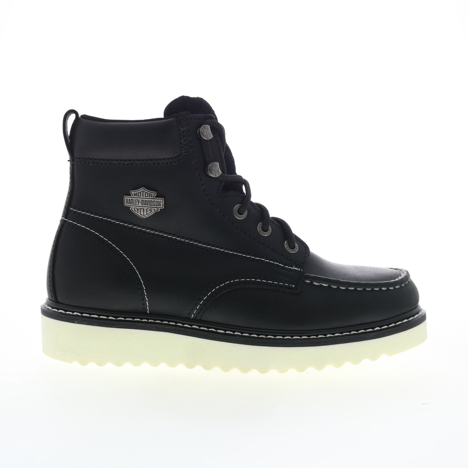 Harley-Davidson Black Faux Leather Boots Harley Davidson Womens Black Faux Vegan Leather Laced Ankle  main image 3