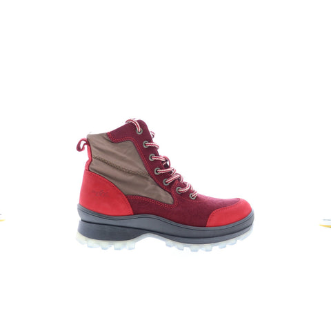 Bos. & Co. Dacks Womens Red Suede Lace Up Casual Dress Boots