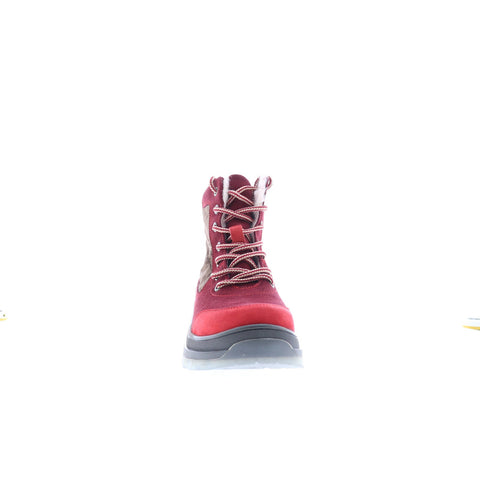 Bos. & Co. Dacks Womens Red Suede Lace Up Casual Dress Boots