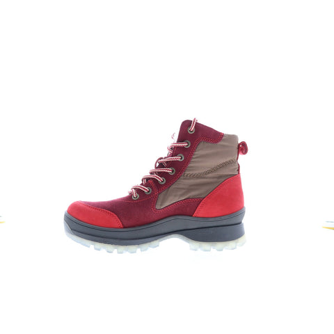 Bos. & Co. Dacks Womens Red Suede Lace Up Casual Dress Boots