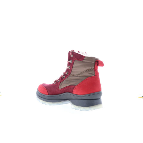 Bos. & Co. Dacks Womens Red Suede Lace Up Casual Dress Boots