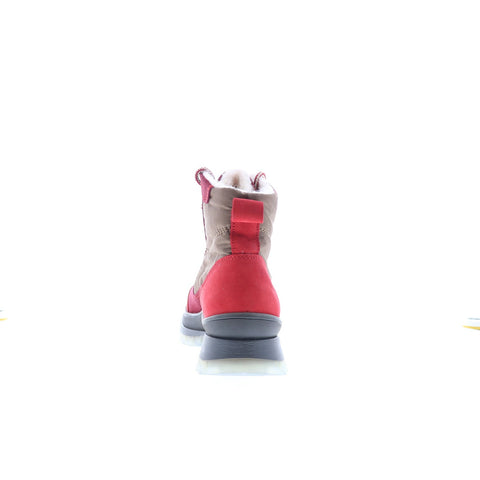 Bos. & Co. Dacks Womens Red Suede Lace Up Casual Dress Boots