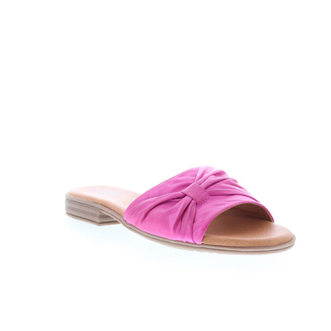 Miz Mooz Daisey Womens Purple Leather Slip On Slides Sandals Shoes