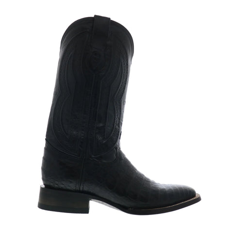 Ferrini Caiman Belly Caiman S-Toe Mens Wide Black Cowboy Western Boots