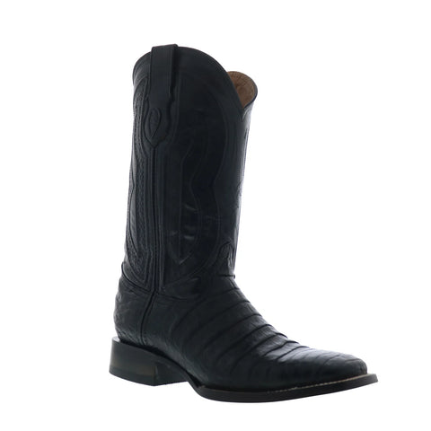Ferrini Caiman Belly Caiman S-Toe Mens Wide Black Cowboy Western Boots
