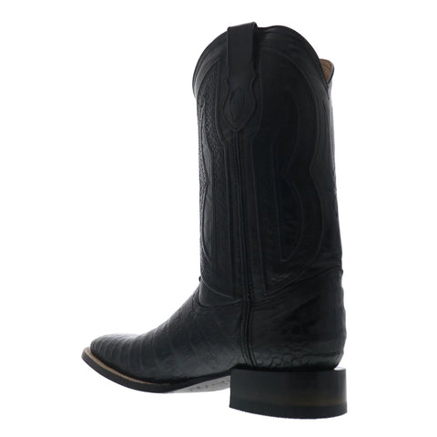 Ferrini Caiman Belly Caiman S-Toe Mens Wide Black Cowboy Western Boots