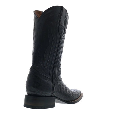 Ferrini Caiman Belly Caiman S-Toe Mens Wide Black Cowboy Western Boots