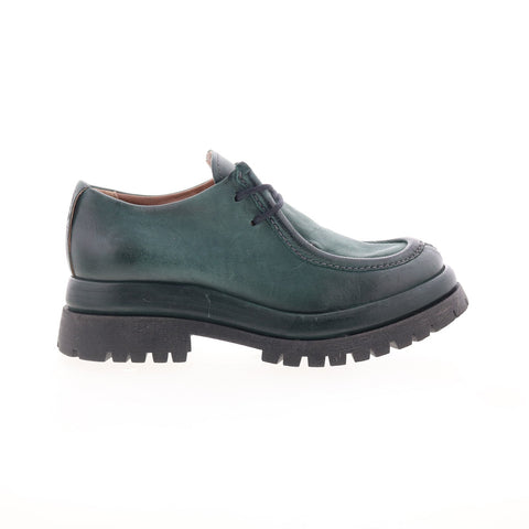 A.S. 98 Daley Womens Green Leather Slip On Casual Dress Boots