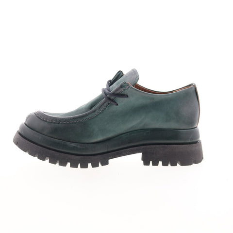 A.S. 98 Daley Womens Green Leather Slip On Casual Dress Boots