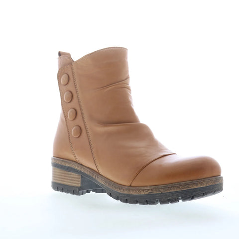 Miz Mooz Dallis Womens Brown Leather Zipper Ankle & Booties Boots