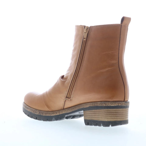 Miz Mooz Dallis Womens Brown Leather Zipper Ankle & Booties Boots