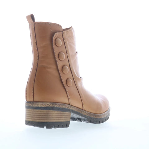 Miz Mooz Dallis Womens Brown Leather Zipper Ankle & Booties Boots