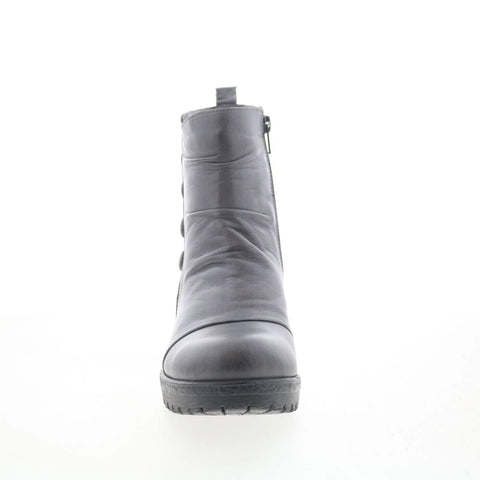 Miz Mooz Dallis Womens Gray Leather Zipper Casual Dress Boots