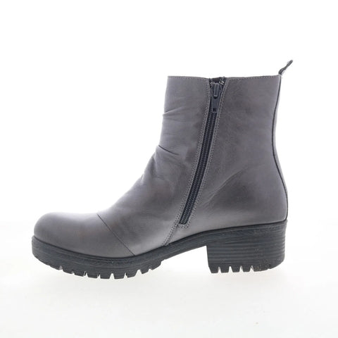 Miz Mooz Dallis Womens Gray Leather Zipper Casual Dress Boots