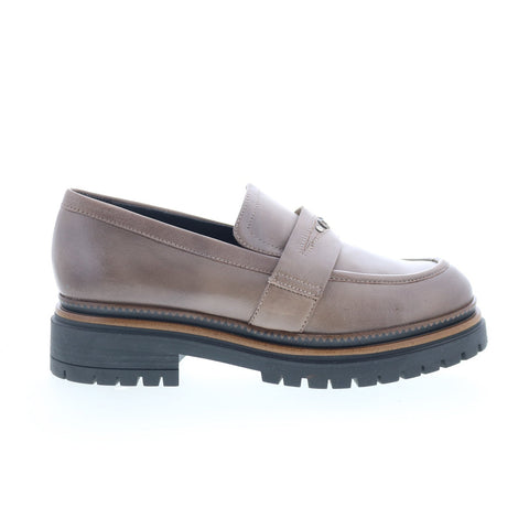 Miz Mooz Damian Womens Gray Leather Loafers & Slip Ons Casual Shoes