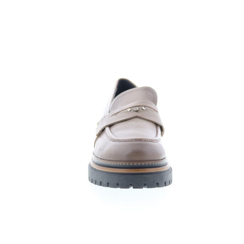 Miz Mooz Damian Womens Gray Leather Loafers & Slip Ons Casual Shoes