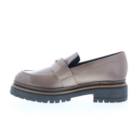 Miz Mooz Damian Womens Gray Leather Loafers & Slip Ons Casual Shoes