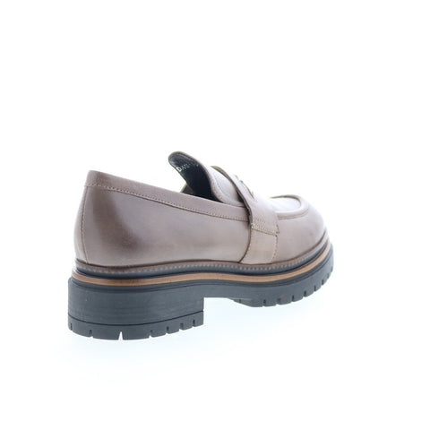 Miz Mooz Damian Womens Gray Leather Loafers & Slip Ons Casual Shoes