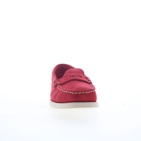 Sebago Dan Boat Roughout Womens Red Loafers & Slip Ons Penny Shoes