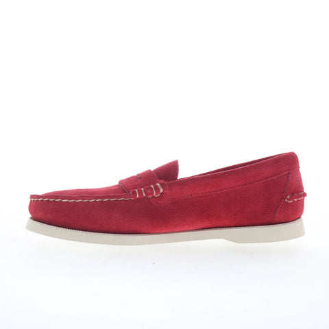 Sebago Dan Boat Roughout Womens Red Loafers & Slip Ons Penny Shoes