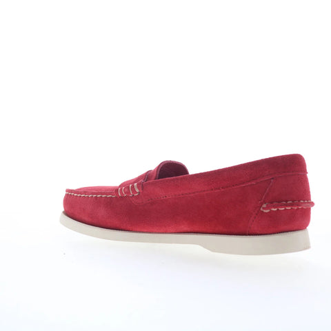Sebago Dan Boat Roughout Womens Red Loafers & Slip Ons Penny Shoes