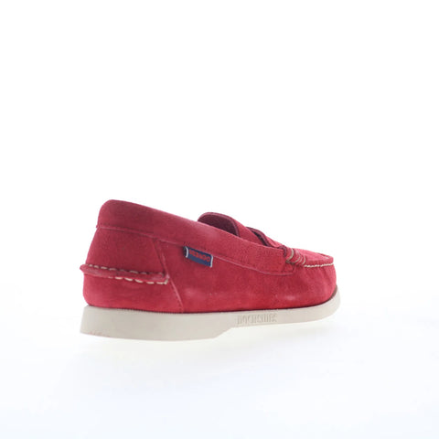 Sebago Dan Boat Roughout Womens Red Loafers & Slip Ons Penny Shoes