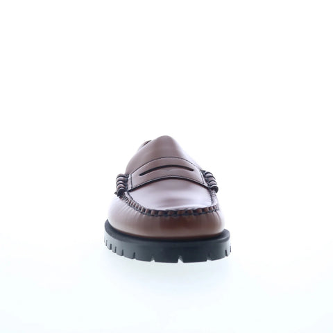Sebago Dan Lug 7001H10-900 Mens Brown Leather Loafers & Slip Ons Penny Shoes