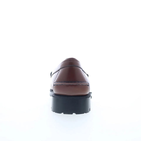 Sebago Dan Lug 7001H10-900 Mens Brown Leather Loafers & Slip Ons Penny Shoes