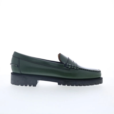 Sebago Dan Lug 7002IJ0-A7R Womens Green Loafers & Slip Ons Penny Shoes
