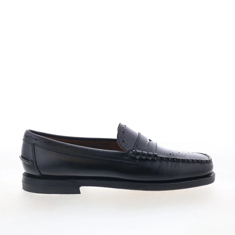 Sebago Dan Perf 73116CW-902 Womens Black Loafers & Slip Ons Penny Shoes