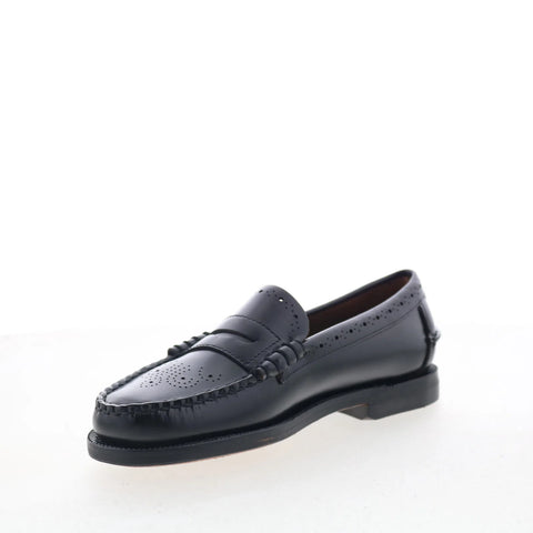 Sebago Dan Perf 73116CW-902 Womens Black Loafers & Slip Ons Penny Shoes