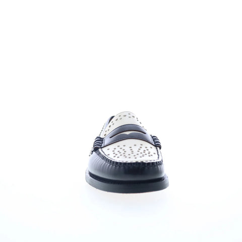 Sebago Dan Studs 77112RW Mens Black Leather Loafers & Slip Ons Penny Shoes