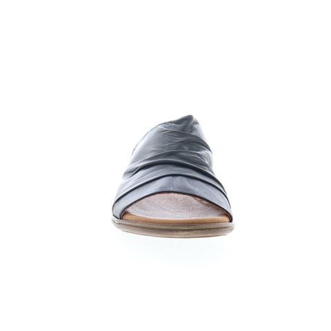 Miz Mooz Dandelion Womens Black Leather Slip On Slides Sandals Shoes