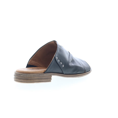 Miz Mooz Dandelion Womens Black Leather Slip On Slides Sandals Shoes