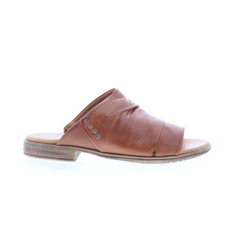 Miz Mooz Dandelion Womens Brown Leather Slip On Slides Sandals Shoes