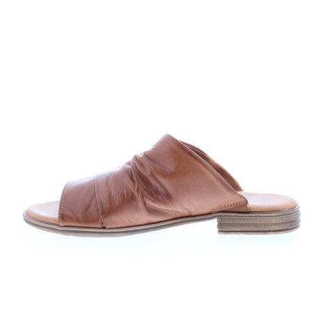 Miz Mooz Dandelion Womens Brown Leather Slip On Slides Sandals Shoes